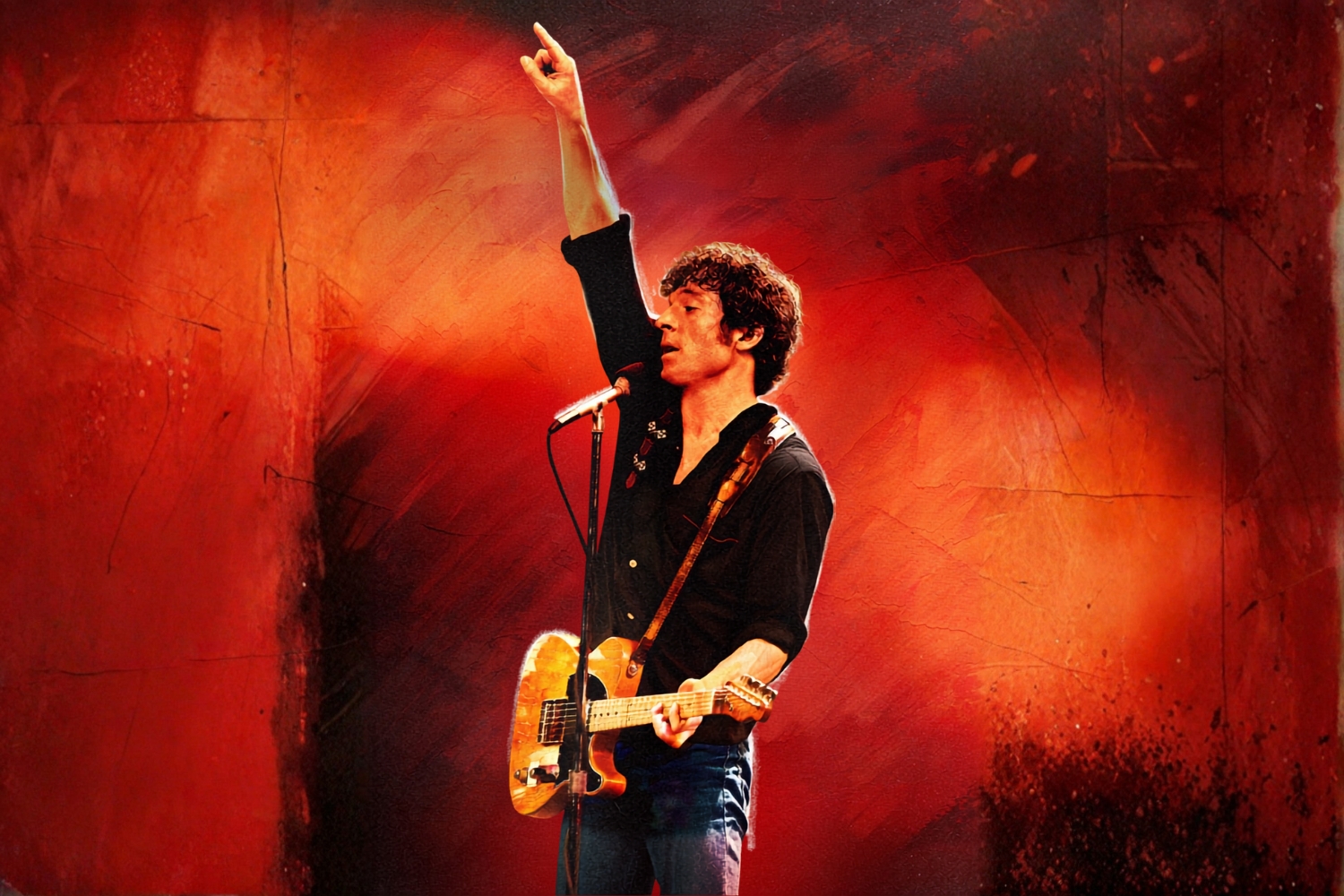 il cantante sul palco